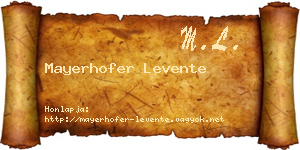 Mayerhofer Levente névjegykártya